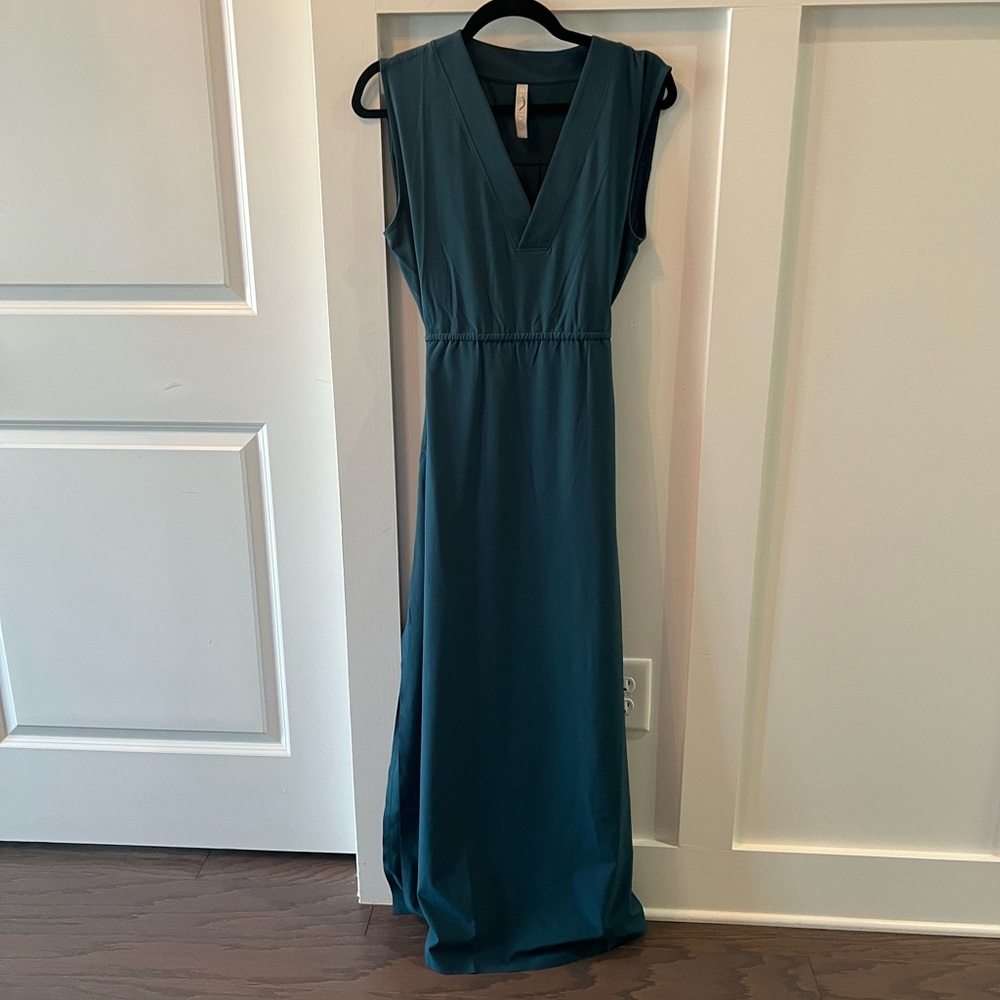 Athleta Marlow Sleeveless Athletic Teal Maxi Dress (Small)
